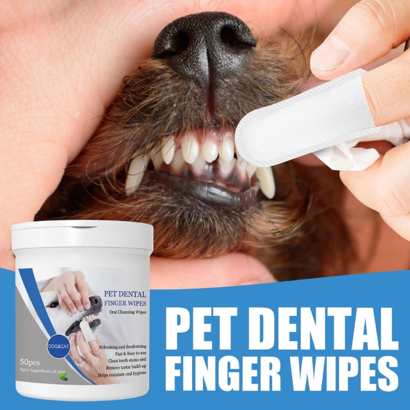 & Dog Dental Wipes Teeth Cleaning & Dental Care Tartar Remover For
