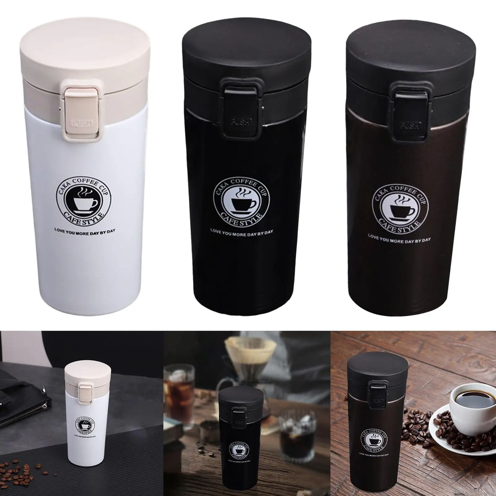 13oz/380ml Insulated Thermal Mug Portable Water Bottle Vacuum Tea Coffee Mug