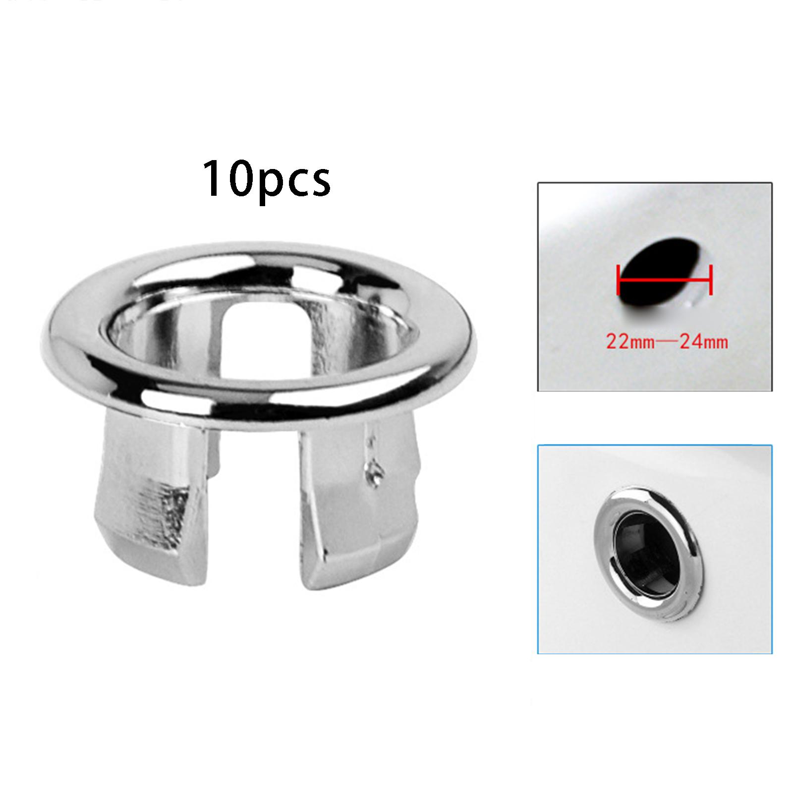 10Pcs Drain Overflow Cover Vanity Sink Overflow Cap Overflow Cover Wash Basin Overflow Ring for Kitchen Bathtub Bathroom