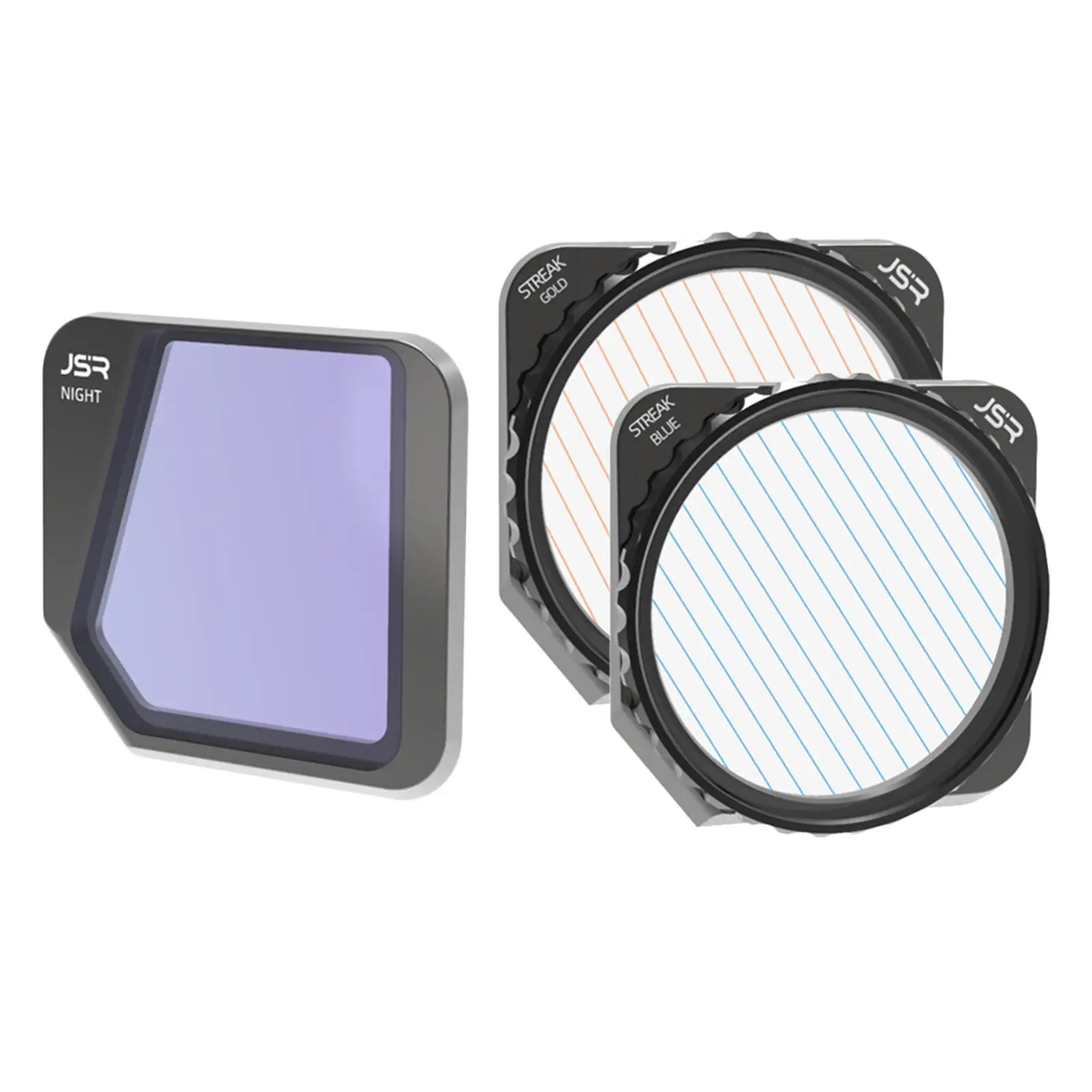 3 Pieces Lens Filters Streak Gold Night Filter Quadcopter Camera Accessories Optical Glass Drones Streak Blue for DJI Mavic 3