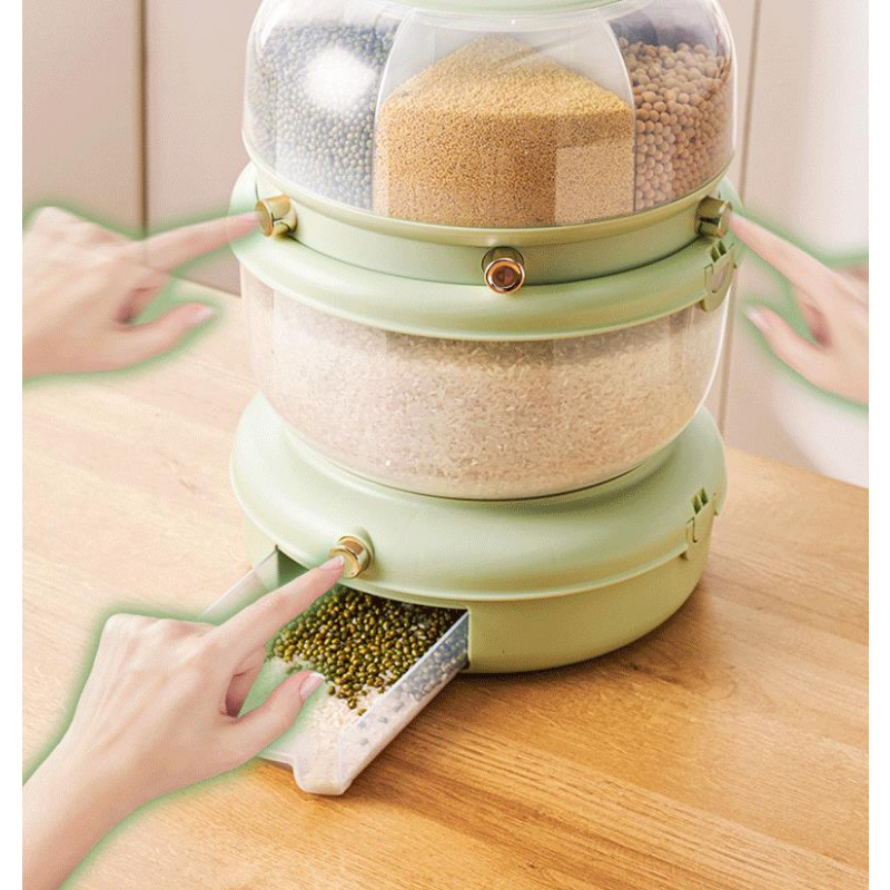 Cornflakes Dispenser Rotating Rice Bucket Insect Proof Moisture Proof Storage Divided Container Household Kitchen Grain Dispenser 19 Cornflakes Dispenser Rotating Rice Bucket Insect Proof Moisture Proof Storage Divided Container Household Kitchen Grain Dispenser