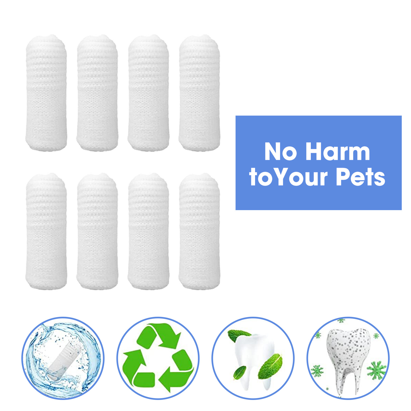 Title 6, 12pcs Pet Two-finger Brushing Finger Cots Puppy...