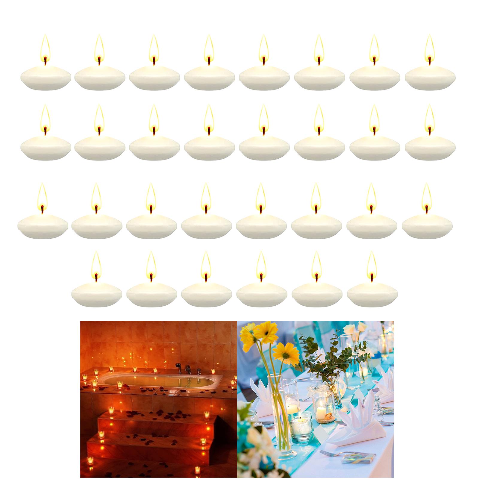 30Pcs Romantic Unscented Floating Candles DIY Round Decor Party Supplies for Dinners Anniversary Weddings Valentines Events