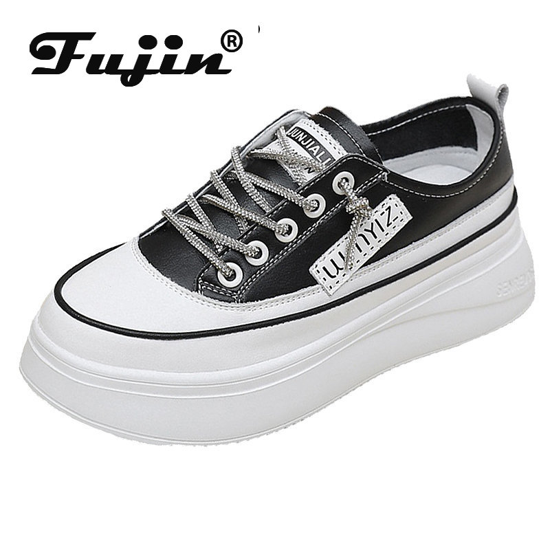 Fujin 5cm Natural Genuine Leathier Rhinestone Platform Casual Women Shoes  Wedge Summer Spring Autumn Hollow Moccasins Sneakers - купить по выгодной  цене | AliExpress