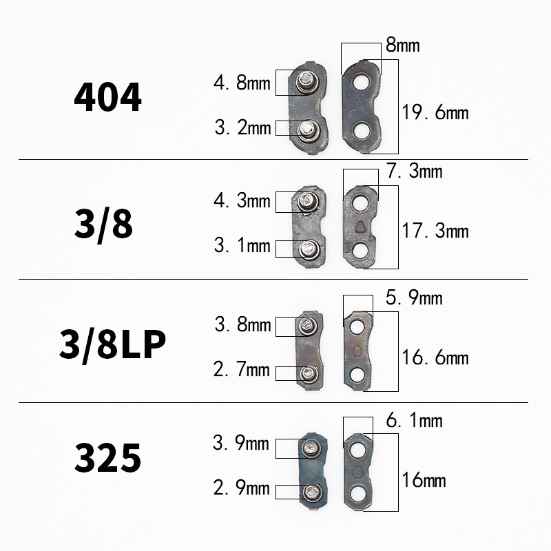 10 Paar professionelles Sägekettenschloss 0,404 Zoll 0,325 Zoll 3/8 Zoll 3/8 Zoll LP ist verfügbar – Detail 2