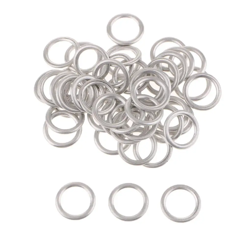 50pcs Durable Aluminum Oil Drain Plug Washer Gaskets for A4 Q5 for vw  CC, Repalces# N0138157