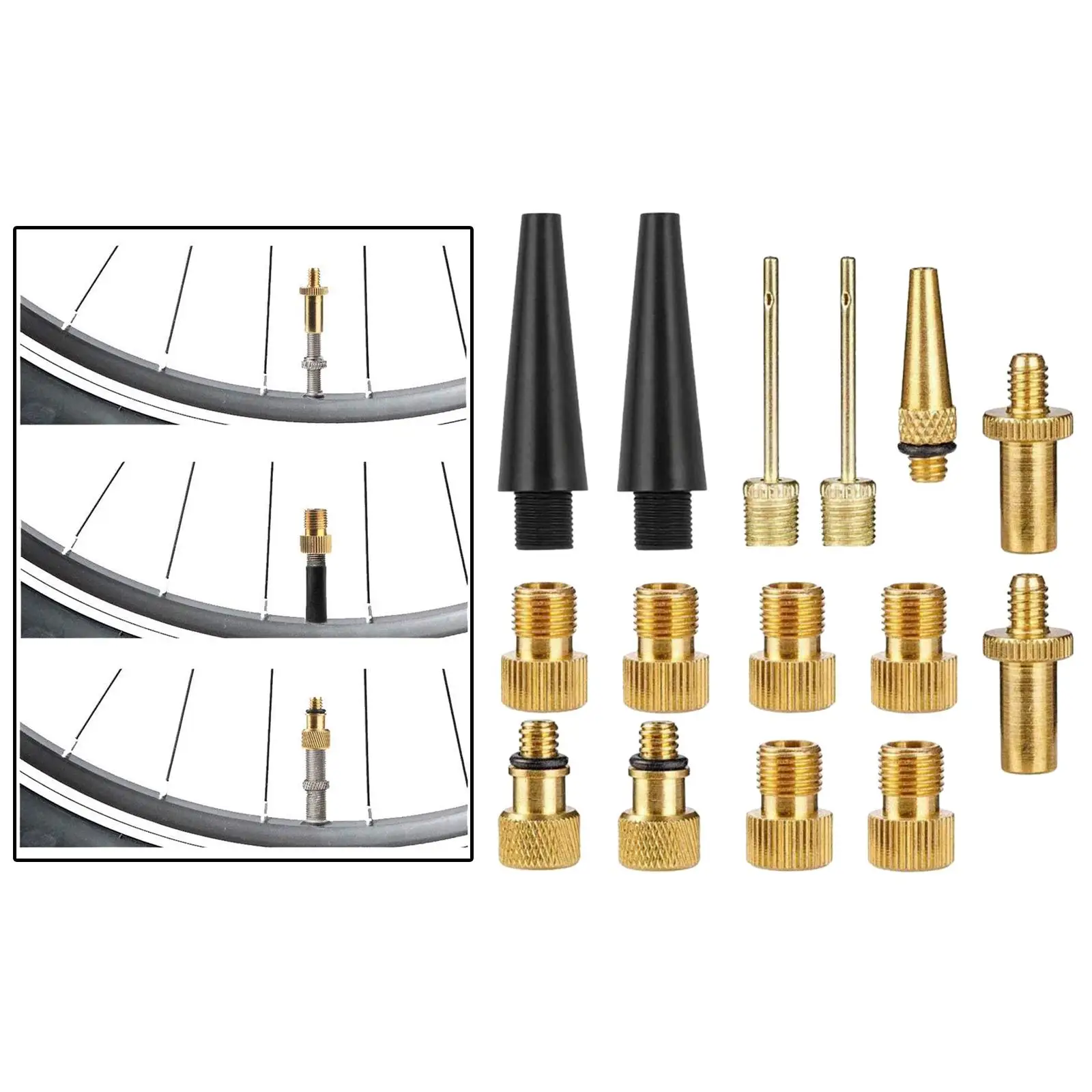 Premium Brass Presta and  , Bike Tire s, Ball Pump Needle, Adapters Kit Accessories  pump or Air Compressor
