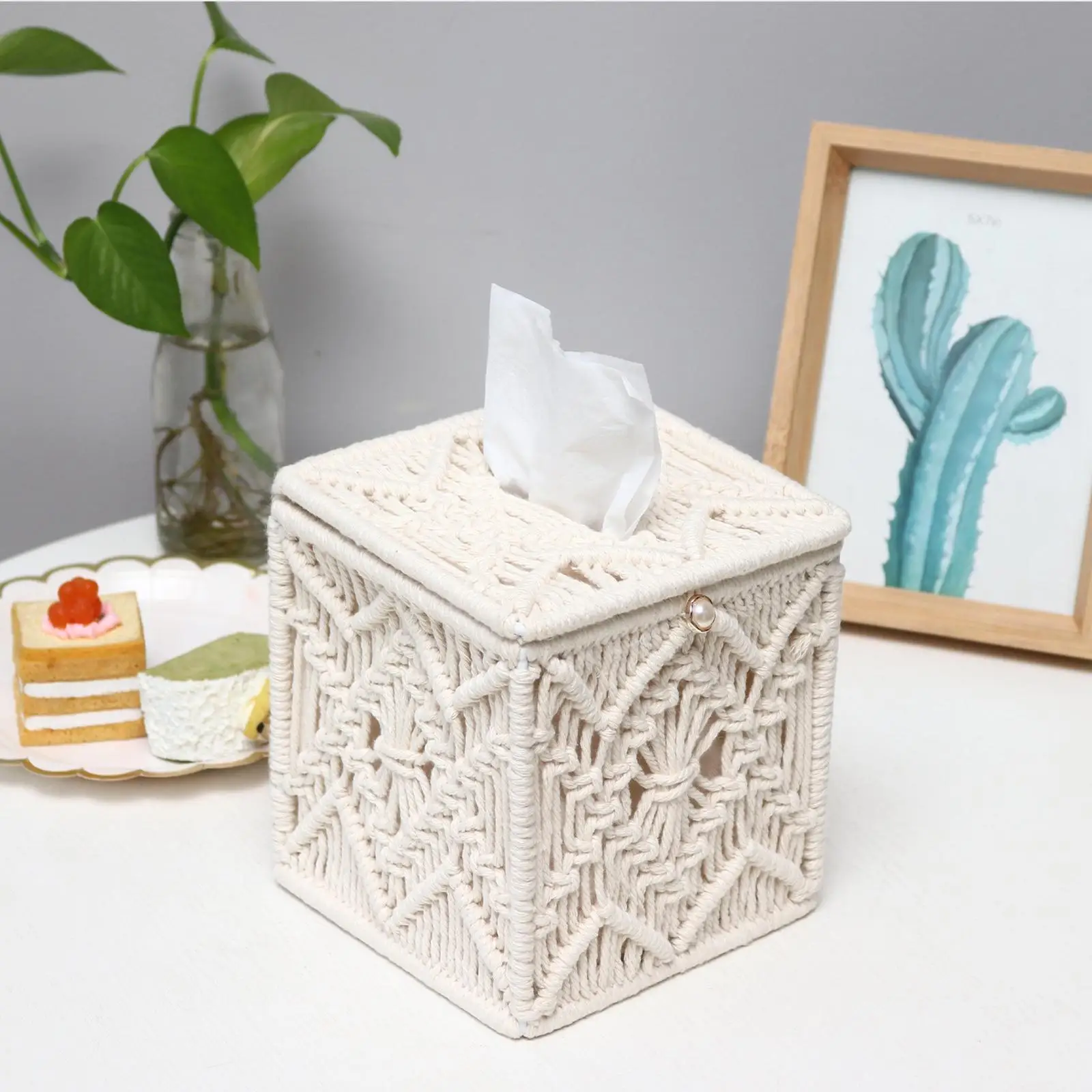 Tissue Box Cover Decorative Napkin Paper Box for Office Desk & Car Dresser