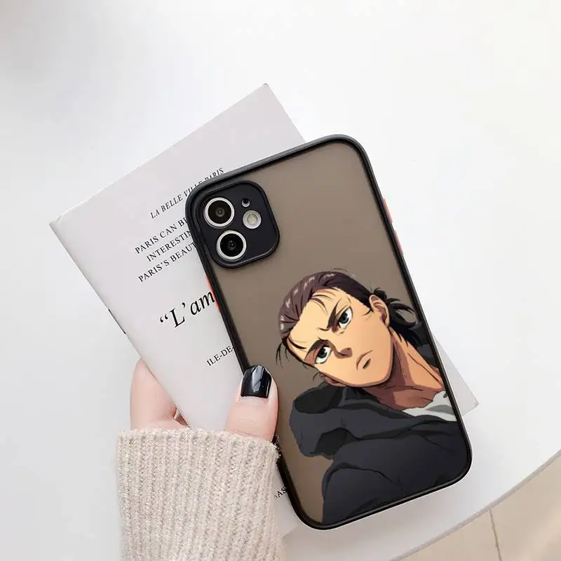 Eren Jaeger Attack On Titan Phone Case For iPhone13 12 Mini 11 Pro XS Max X XR 7 8 Plus Translucent Matte Cover iphone 11 Pro Max cover case