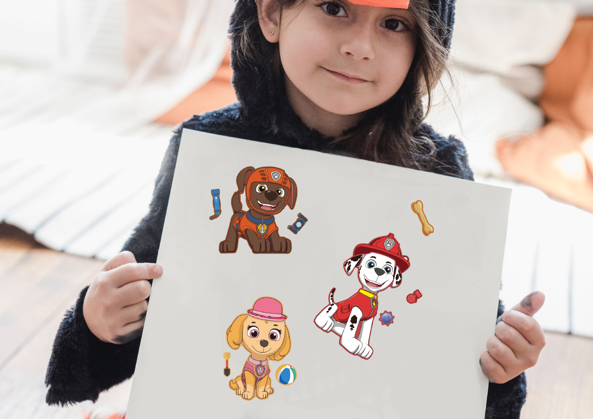 16 Blatt PAW Patrol Ballon-Aufkleber, Puzzle-Aufkleber, Chase Make-a-Face, zusammenbaubarer Cartoon-Aufkleber, zusammenbaubares Puzzle, Geschenk – Detail 6