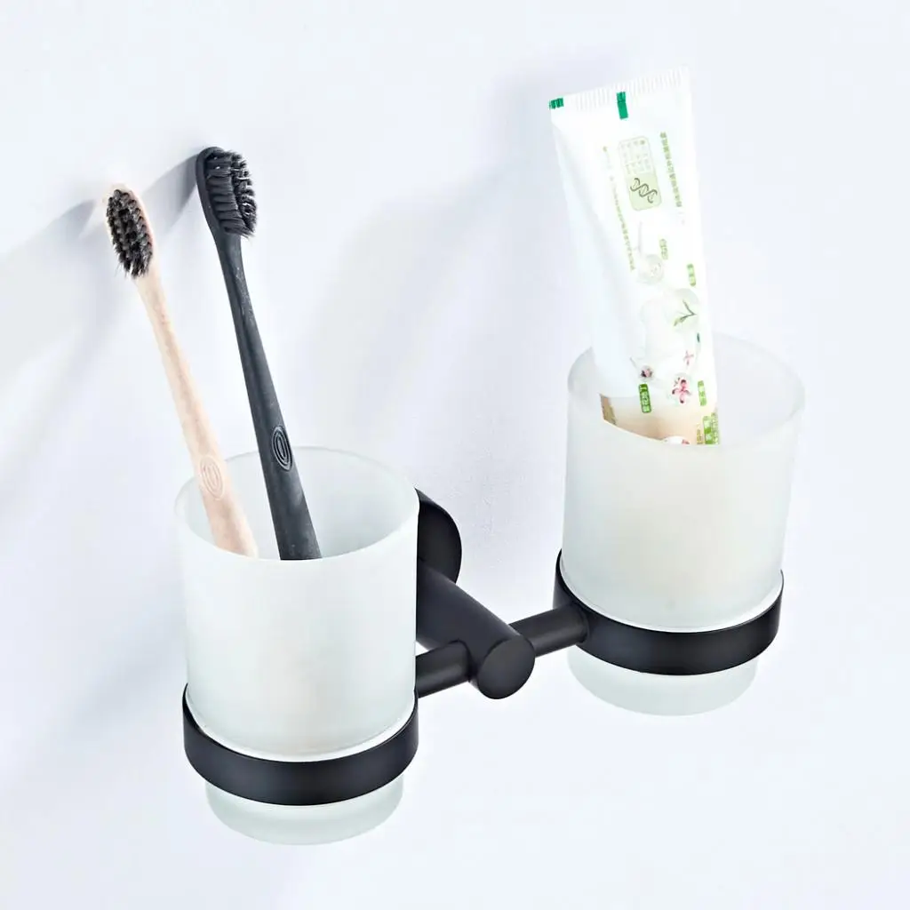 2Pieces Toothbrush Holder Cup Toothpaste Organizer For Bathroom Supplies