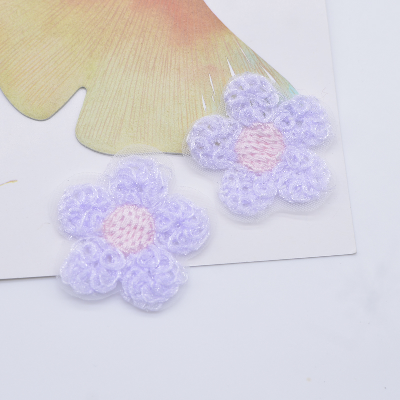 20 Stück 35 mm exquisite bestickte Netzblume für DIY Kopfbedeckung Haarspangen Dekor Kleidung Hut Schuhe Patches Zubehör – Detail 7