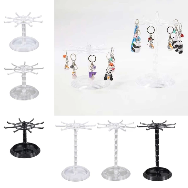 Two Tier Counter Top Spinner Display Stand Jewelry Rotating Ring Display  Holder Necklace Keychain Pendants Organizer - AliExpress