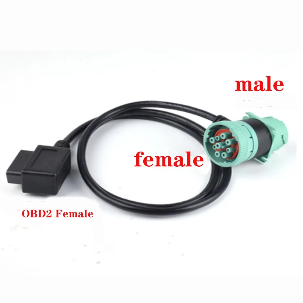 automobile exhaust gas analyzer For Cummins 9Pin J1939 Truck Y Cable to OBD2 16Pin Female Adapter J1939 9Pin Cable for cummins/cat Diagnosctic Tool Connector coolant temperature gauges