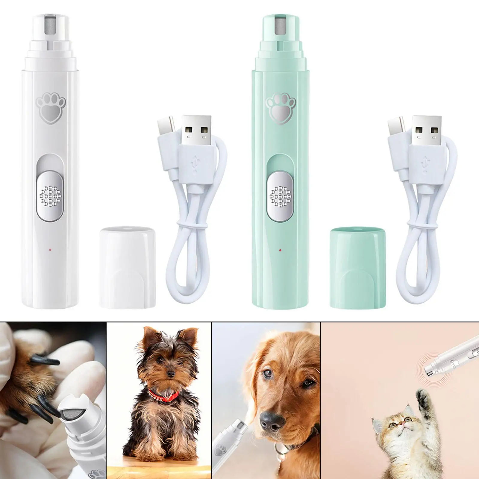 Portable Dog Nail File  USB Charging Clippers Tools Trimmer Polisher