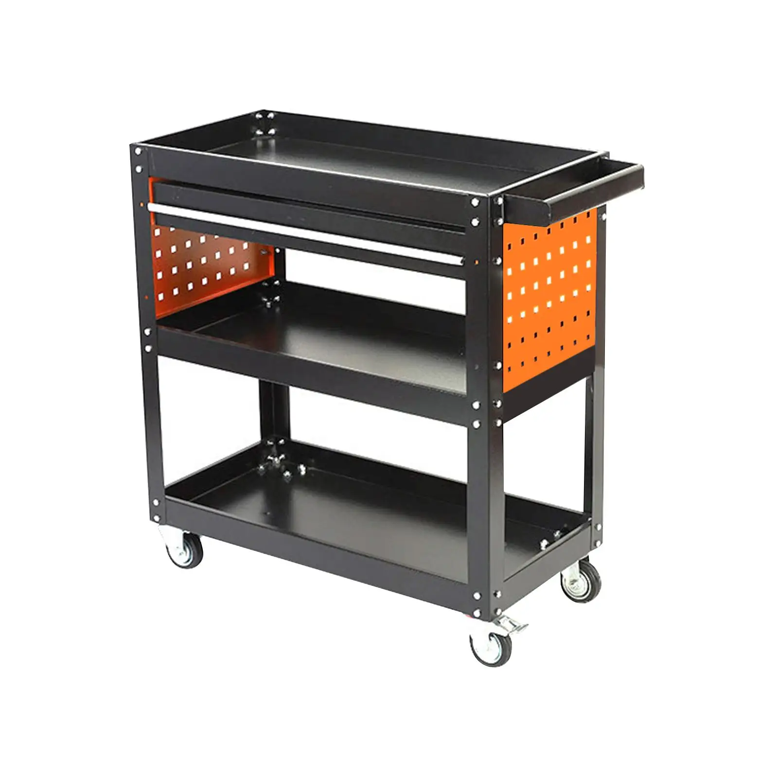 Rolling Tool Cart Utility with Wheels Rolling Tool Cart Storage Stand Movable 3 Tier Storage Cabinet for Warehouse Repair Shop