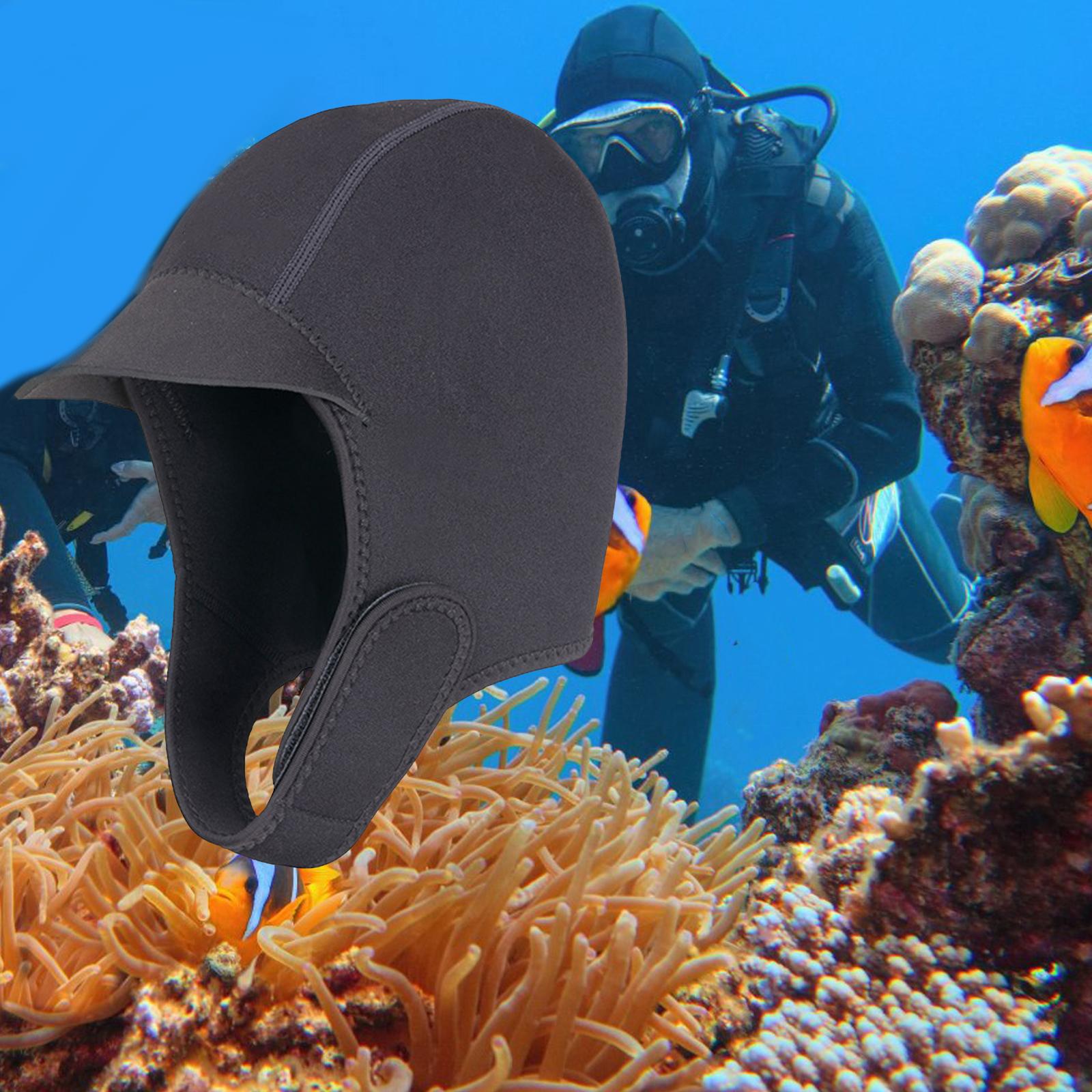 2mm Neoprene Wetsuit Hood Head Cover Waterproof Diving Hood Cap Swimming Hat for