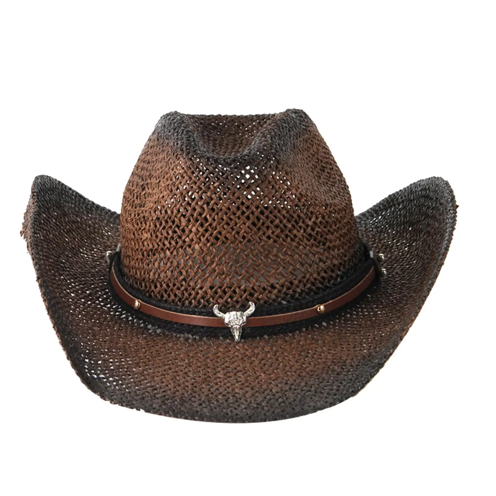 Vintage Straw Cowboy Hat, Sombreros Vagueros Shapeable Classic Hat Western Cowboy Hats for Rodeo Horseback Riding Outdoor Beach