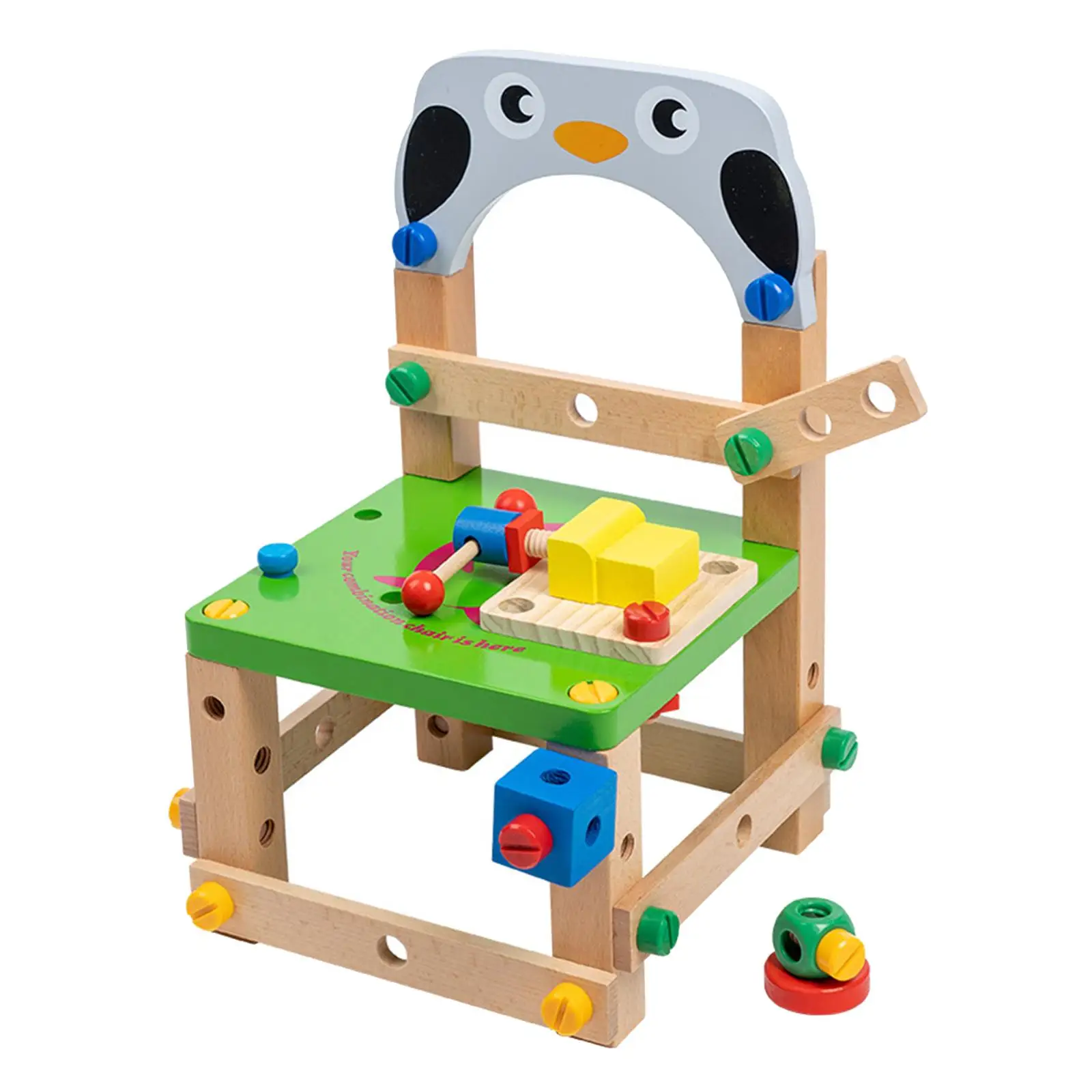 Creativity Build Your Chair Imagination Toy Set Learning Toy DIY Wooden Multifunctional Chair for Toddlers Children Kids