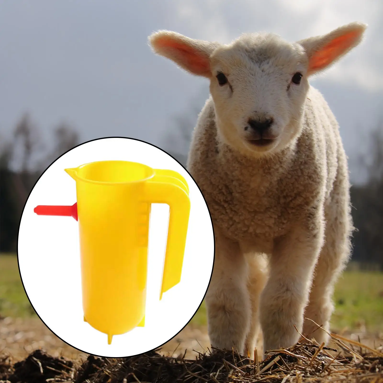 Farm Lamb Feeding Cups Large Capacity Milk Feeder with Straw Feeding Station Milk Bottle for Lamb Cow Puppy Small Pig Goat