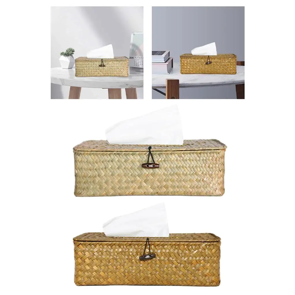 Straw Weave Tissue Case for Home, Office & Car Premium Quality