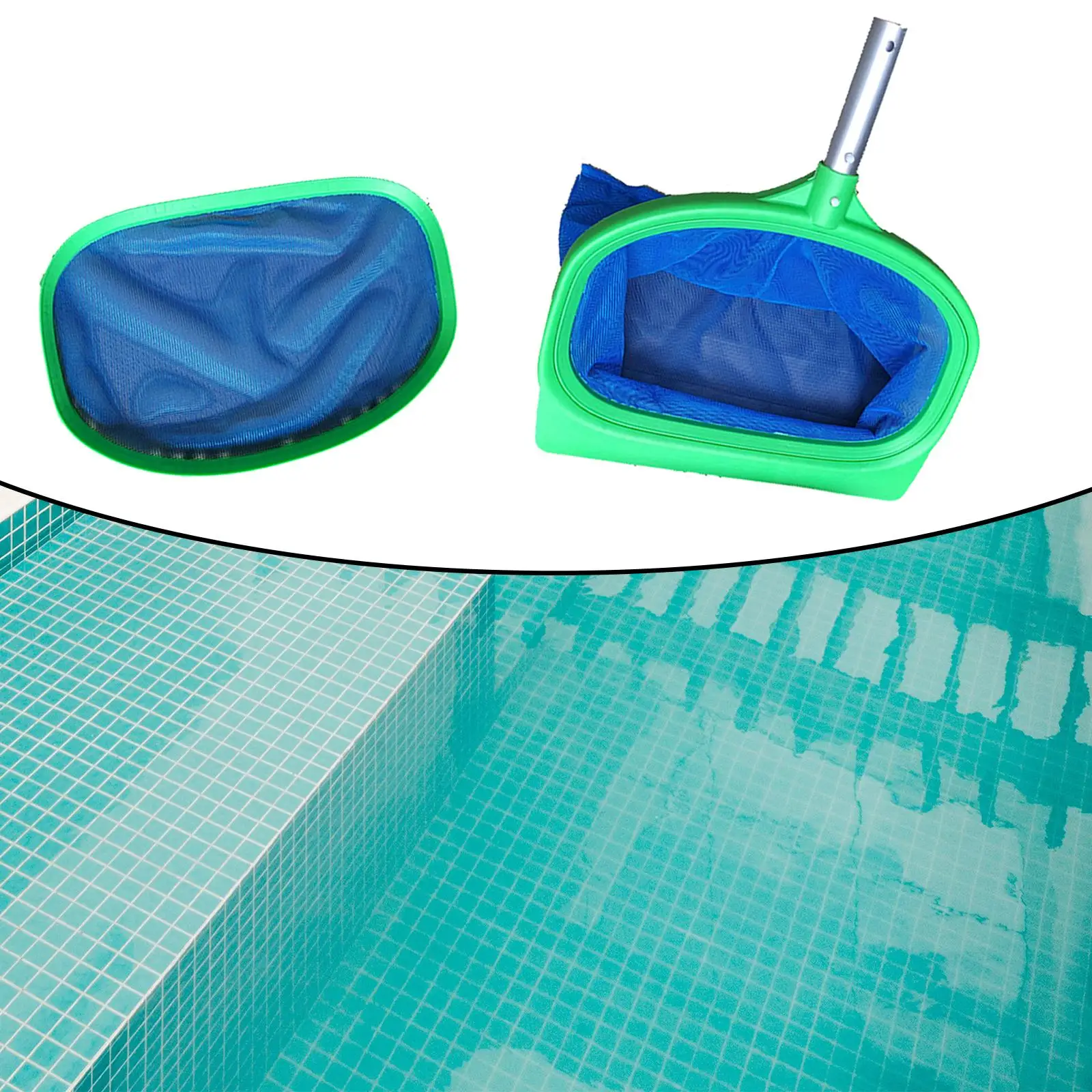 Pool Leaf Skimmer Net Removable Debris Pickup Removal Large Opening Net with Shallow Net for Garden Aquariums Pond SPA Hot Tub
