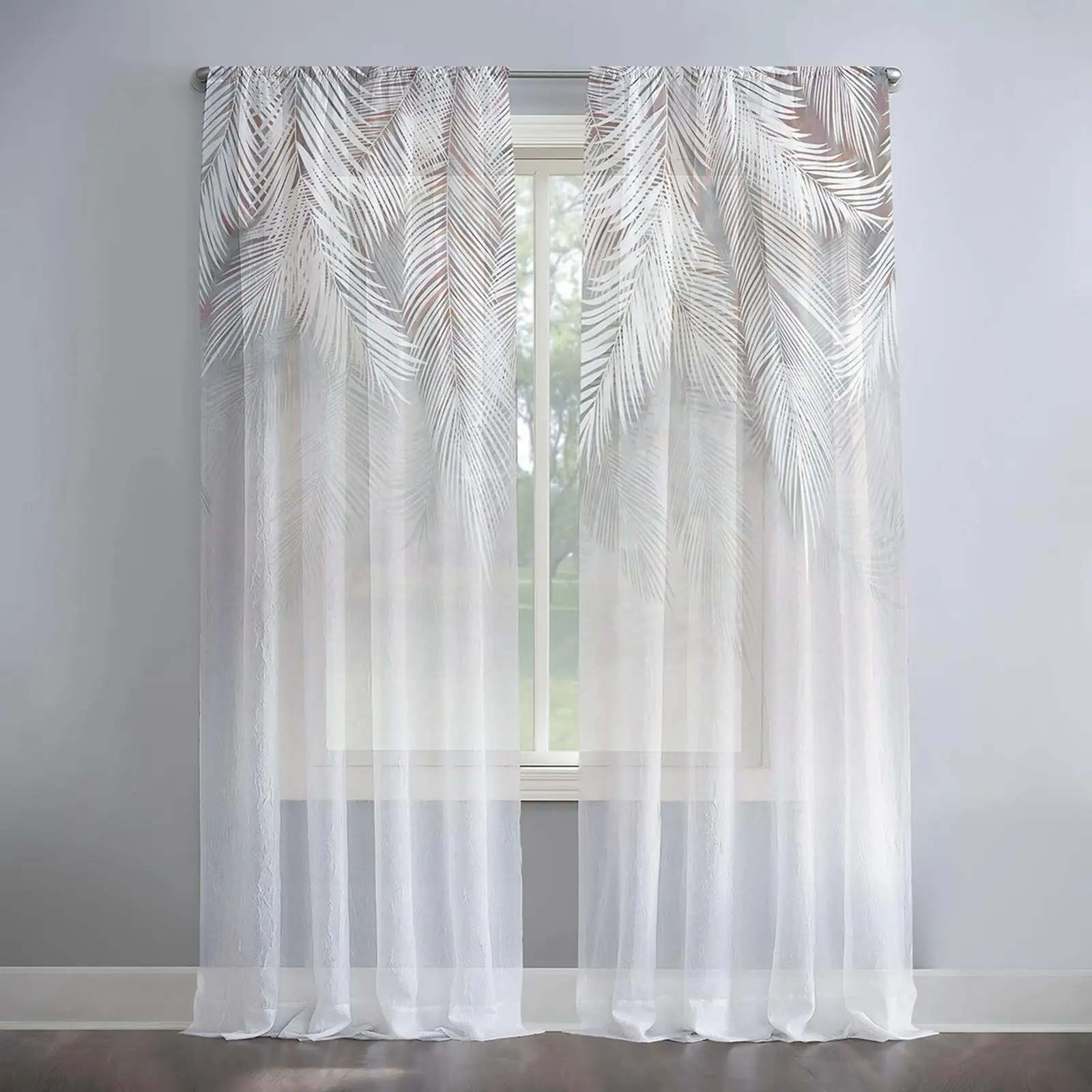White Yarn Curtain Versatile Breathable Decor Semi Sheer Curtains Sheer Curtain for Dining Room Bedroom Living Room Kitchen