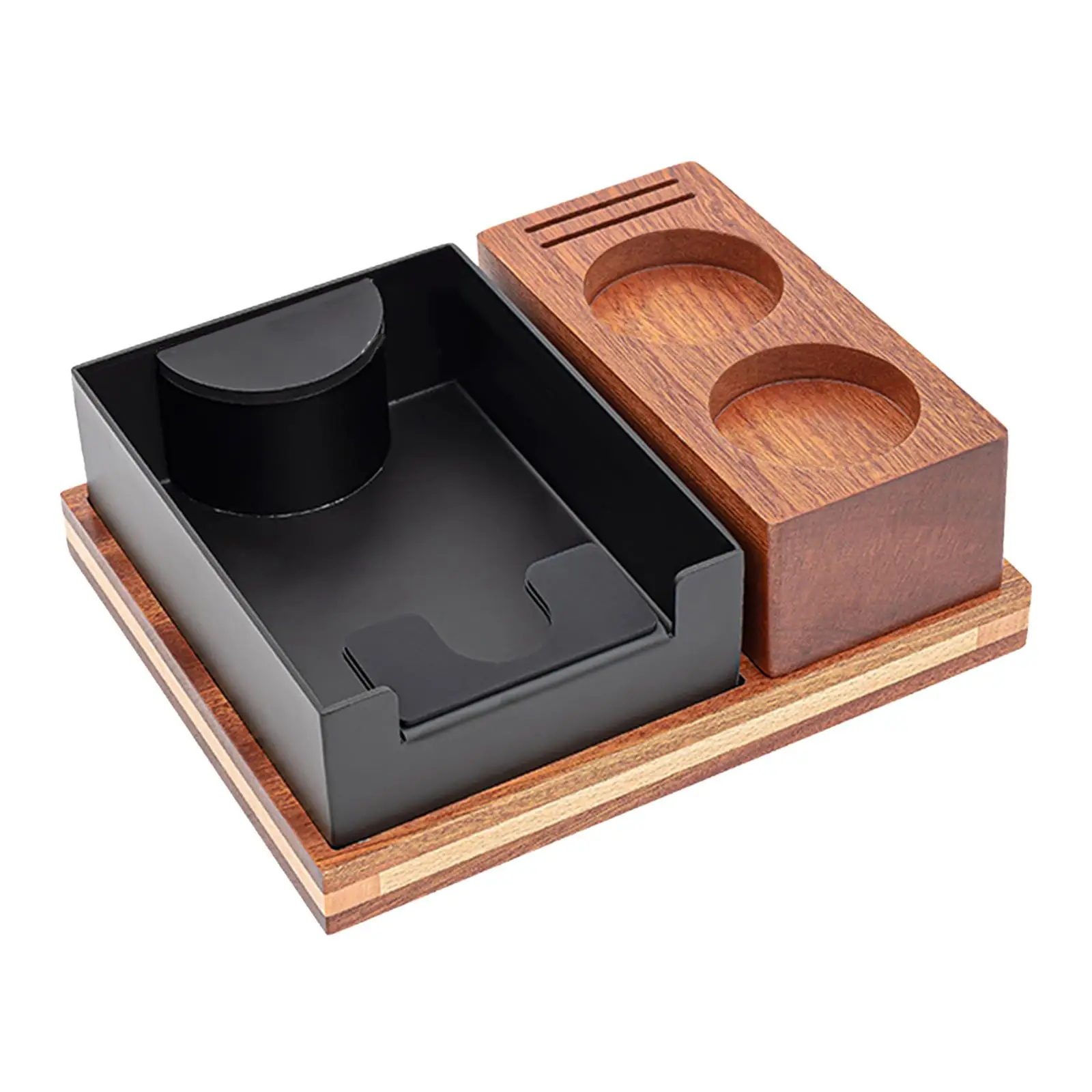 Coffee Grounds Box Wood Detachable Espresso Knock Box for Home Bar Household