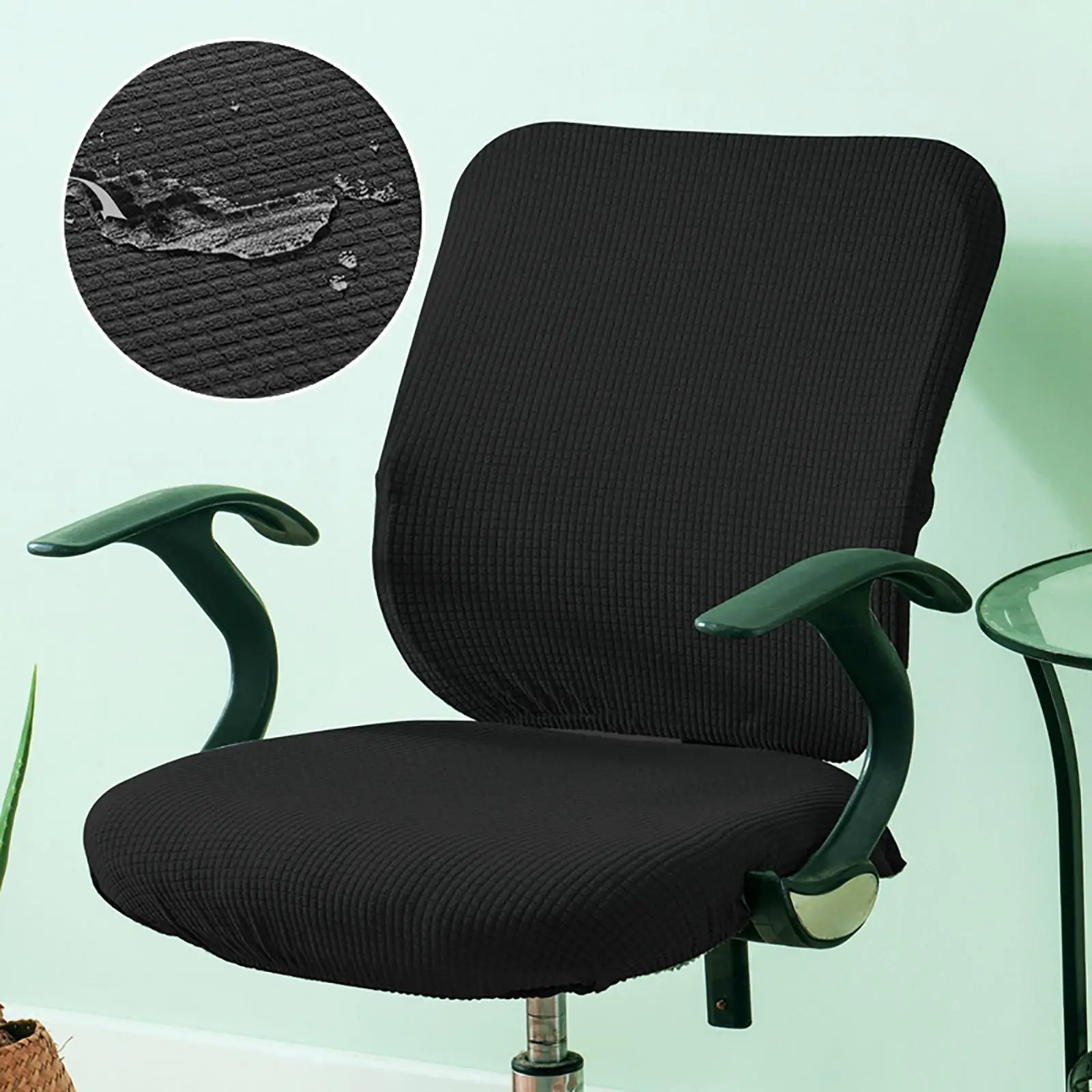 Office Chair Cover Slipcover Washable Rotating Chair Seat Cover for Home Study Office
