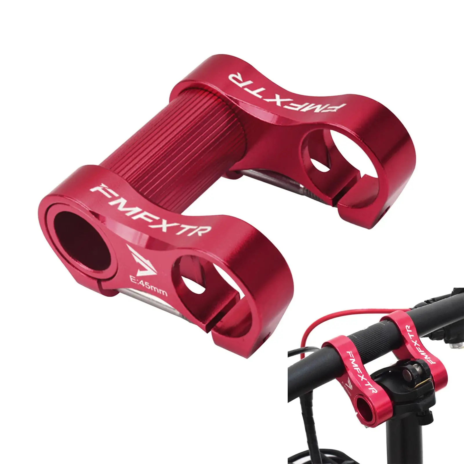 Folding Bike Double Stem Riser Handlebar Stem Adjustable Aluminum Alloy for  Parts