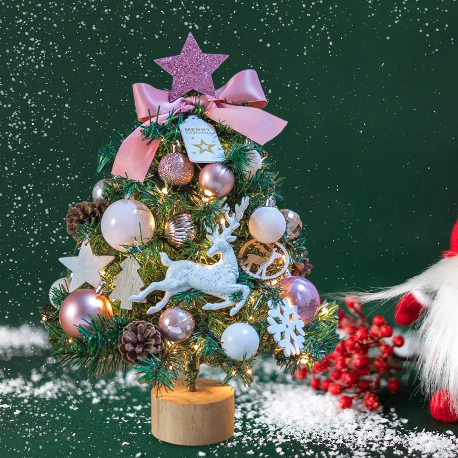Mini Christmas Tree Christmas Decoration Xmas Decor 45cm Birthday Gift Ornament for Holiday Xmas Tabletop Living Room