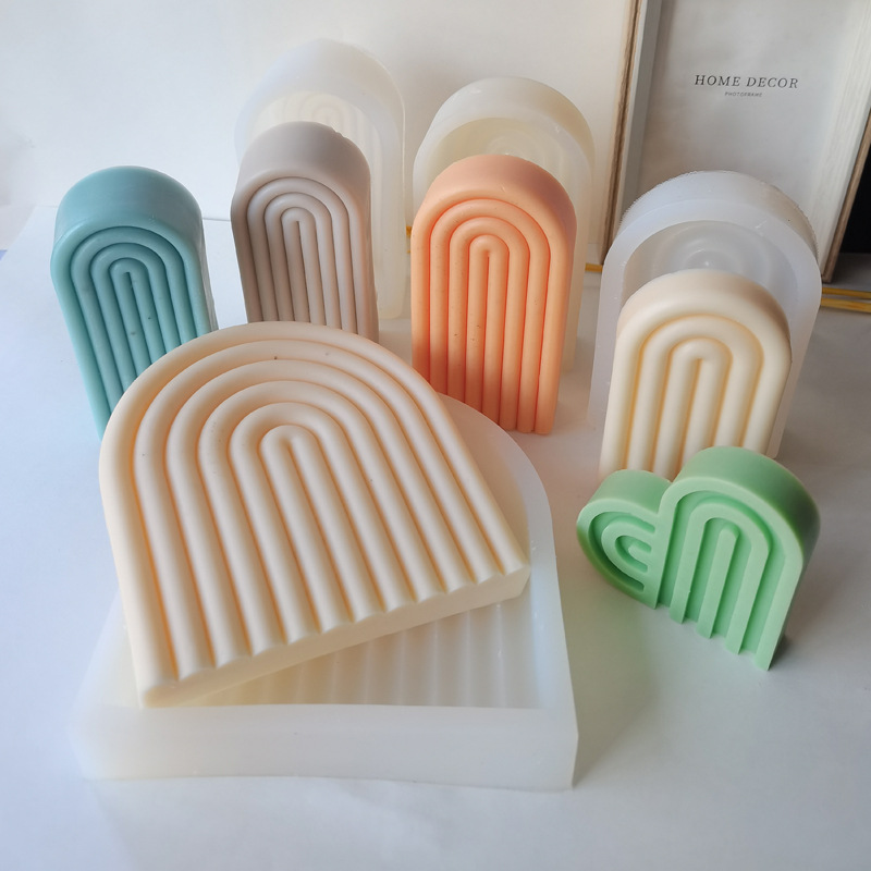Description Picture 4 of itemRainbow Bridge Candle Silicone Mold Geometric Arch N-shaped Aromatic Soap Making Mold DIY Arch Bridge Plaster Drop Mold Ornament