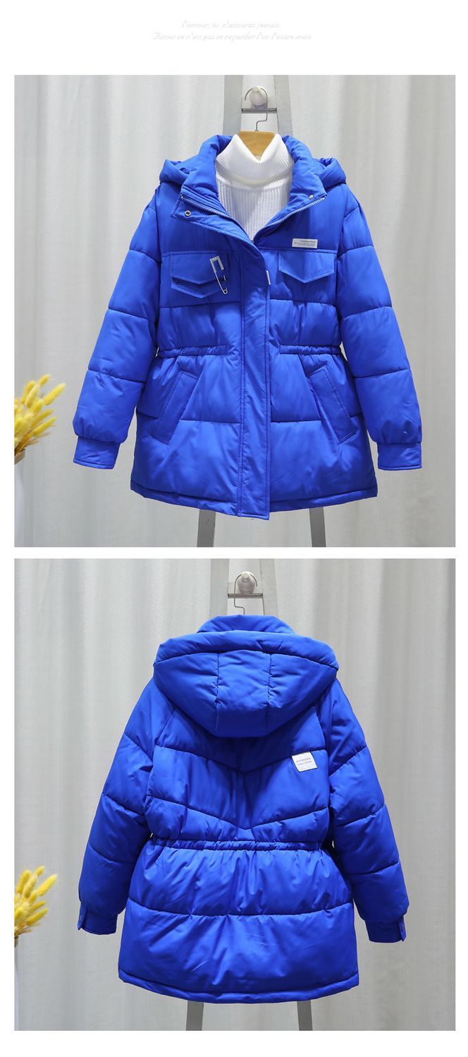 2026 New Women Down Cotton Coat Winter Jacket Female Mid Length Version Loose Outwear Thick Warm Parkas Hooded Outcoat