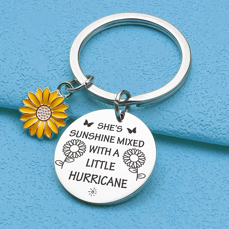 Sonnenblumen liebhaber Schmuck Hurrikan Geschenk Sonne Charme Schlüssel bund Hurrikan Schmuck Sonnenschein Schlüssel bund inspirierende Sonnenschein Schmuck – Detail 4