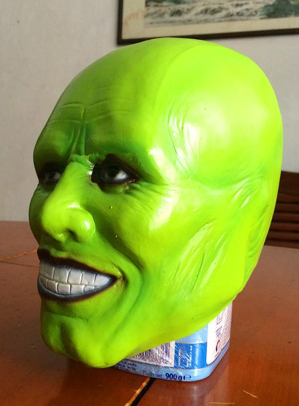 Luxus Latex berühmte Filme die Maske Jim Carrey männliche Maske Herren Kostüm Superheld Comic Erwachsene Kostüm Zubehör Spielzeug maske – Detail 4