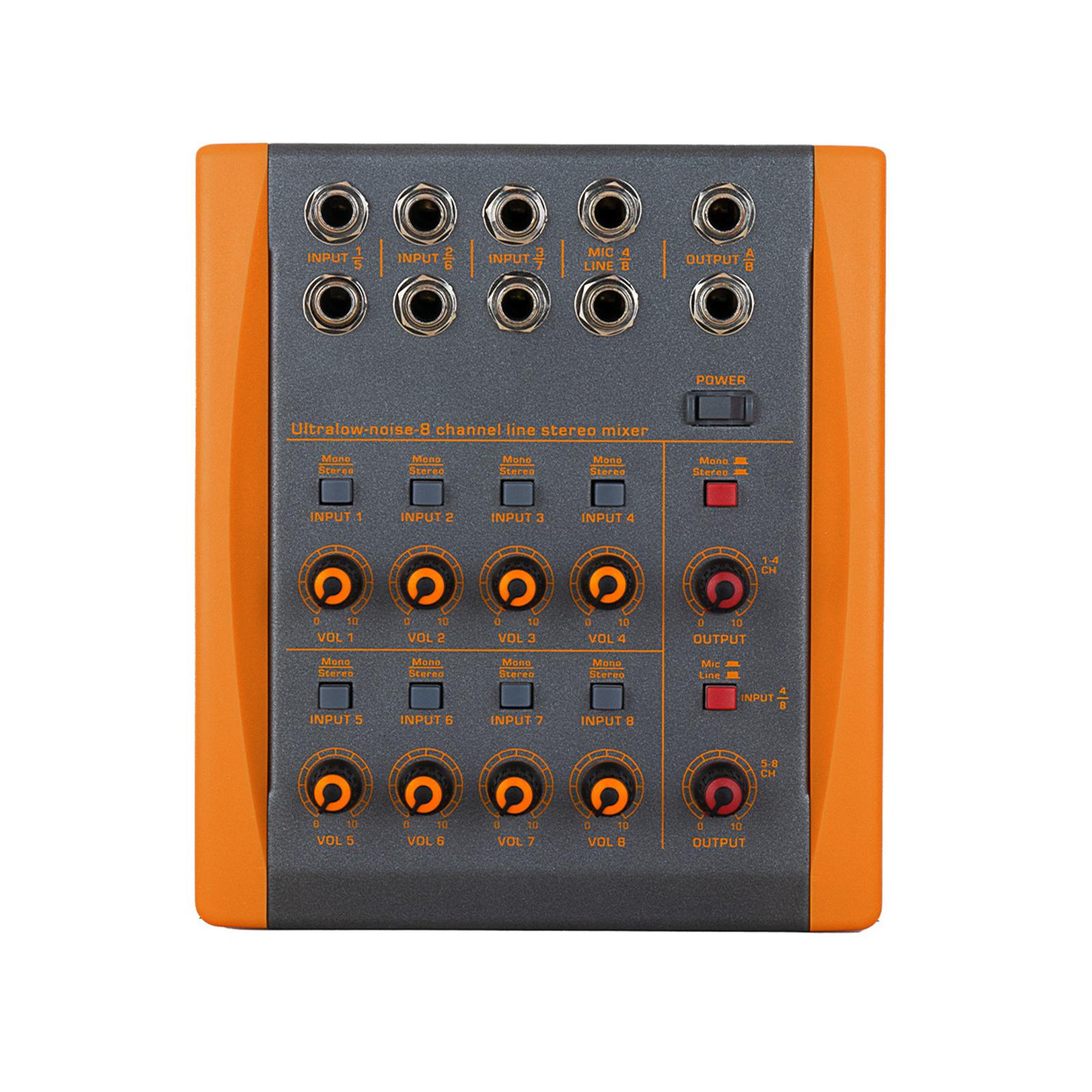 Audio Mixer Compact Mixer DC 5V Compact Stereo Mixer Professional 6.35mm Interface Line Mixer for Guitars Studio Recording Bars