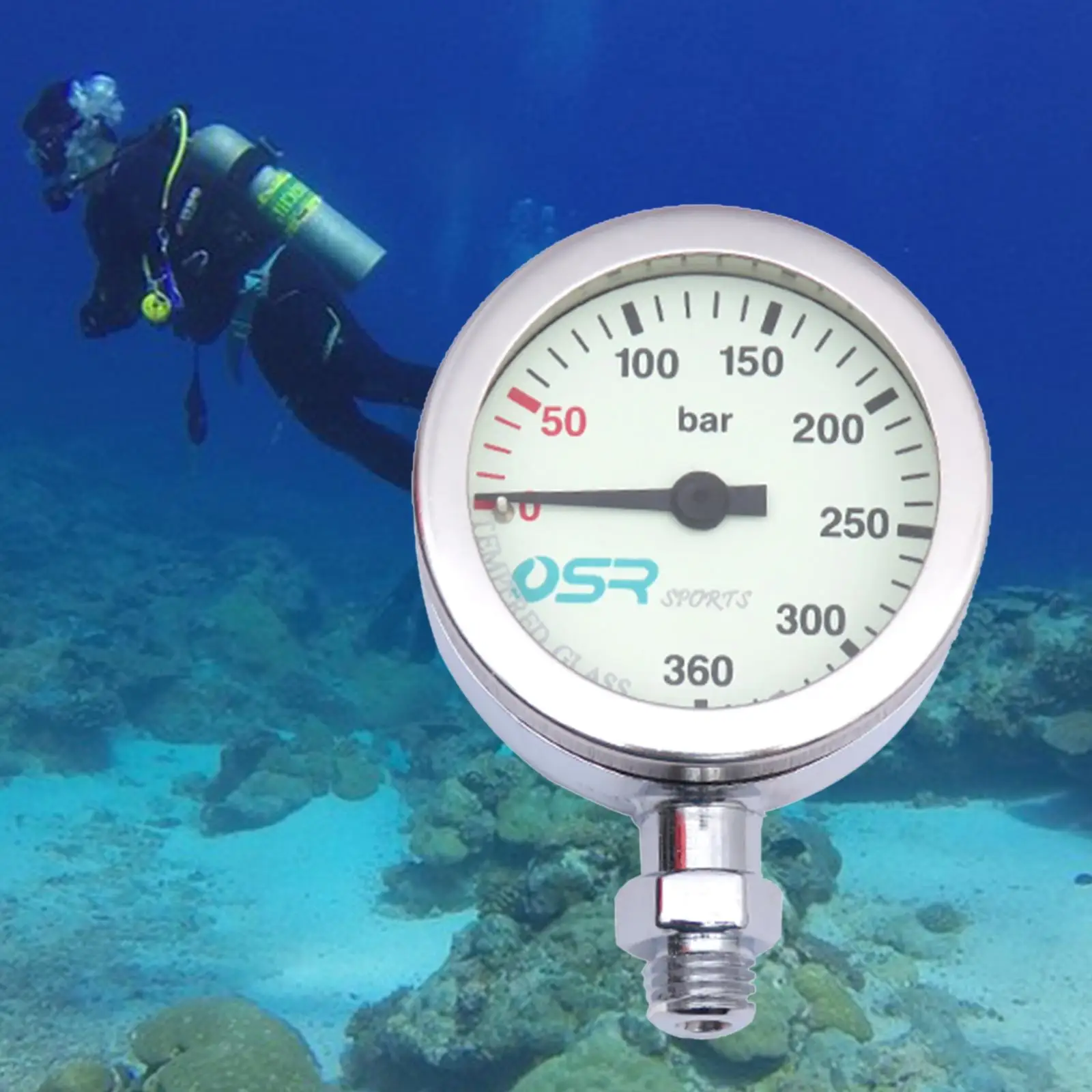 Diving Metal with Luminous Measure Pressure Stainless Pressure