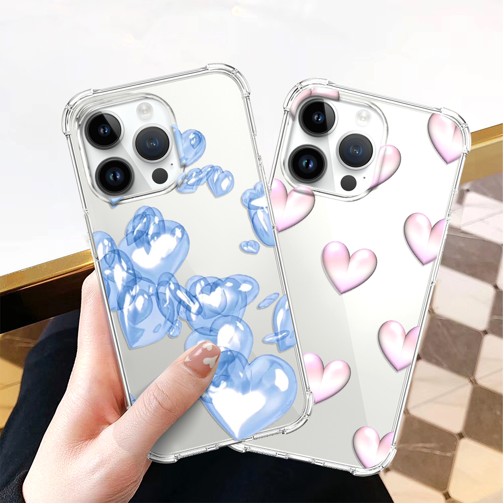 Чехол для телефона Love Heart для iPhone 14, 13 Pro Max Mini, XR, XSMax, 7,  8 Plus, SE, мягкий ударопрочный чехол из ТПУ для iPhone 12, 11, прозрачные  чехлы | AliExpress