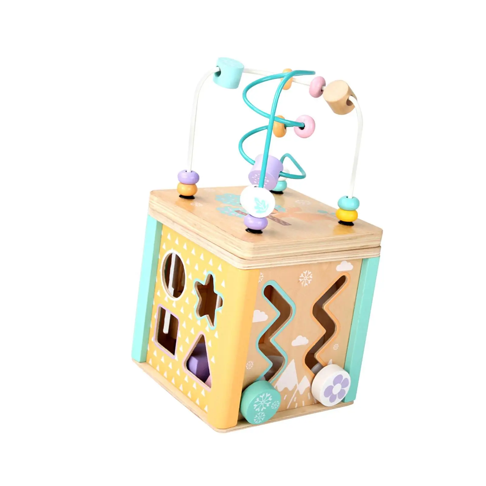 Bead Maze Toy Colorful Wooden Educational Toy Multi Function Developmental Toys Classic Bead Maze for Toddlers Ages 3+ Preschool