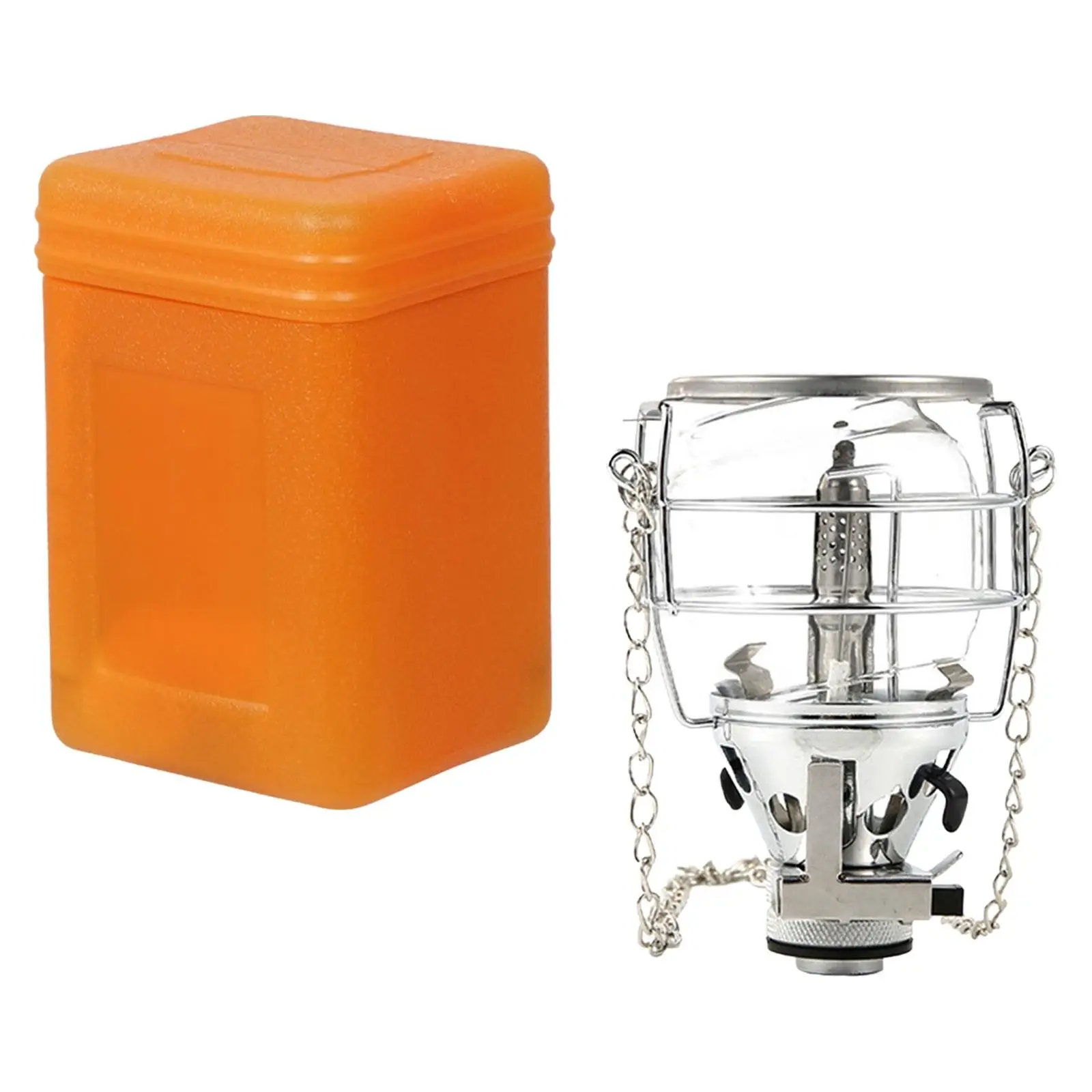 Compact Gas Lantern Fuel Lamp Lighting Gear with Storage Case Adjustable Hanging