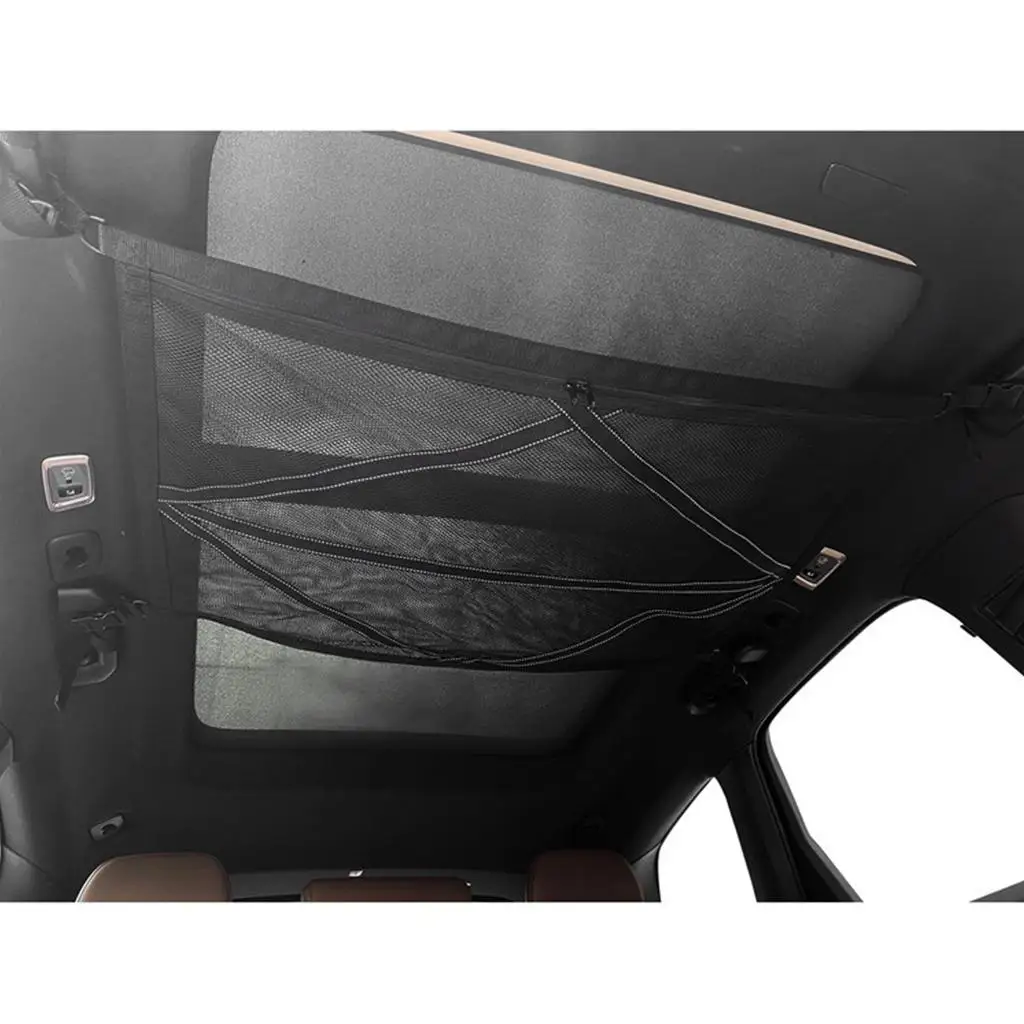 Car Ceiling Storage Bag Mesh Breathable Universal for Long Trip Travel