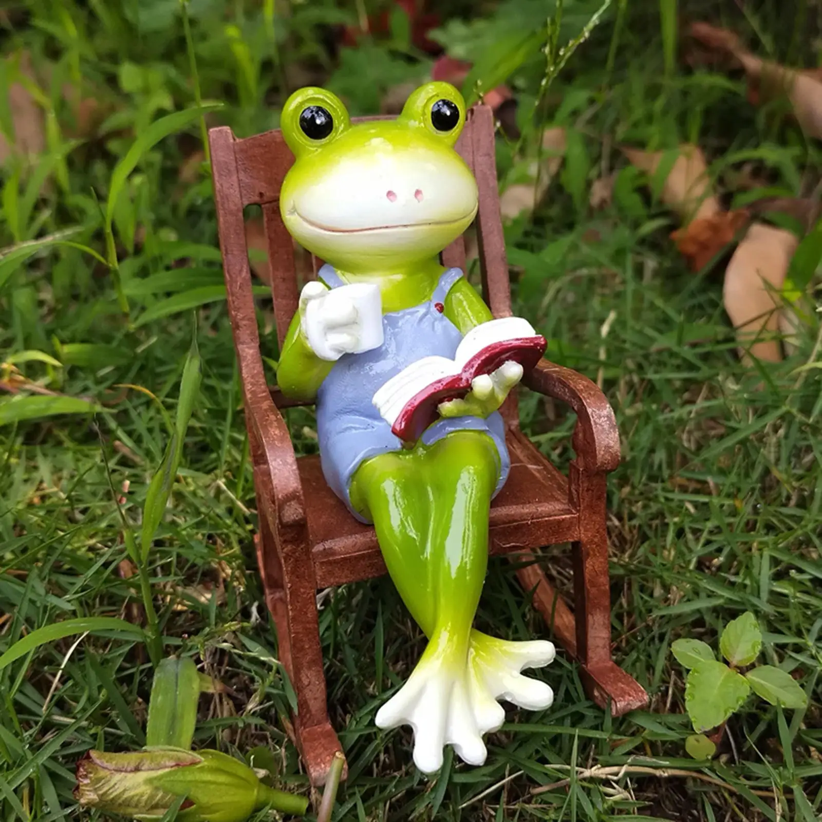 Animal Collectible Figurines Novelty Crafts Garden Frog Statues Frog Figurine for Tabletop Yard Indoor Outdoor Fairy Garden Home