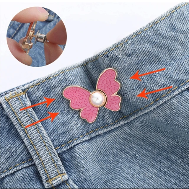 Waist Tightener Adjustable Waist Buckle for Jeans, No Sewing Required  Bowknot Button Adjuster for Pants and Skirts - AliExpress