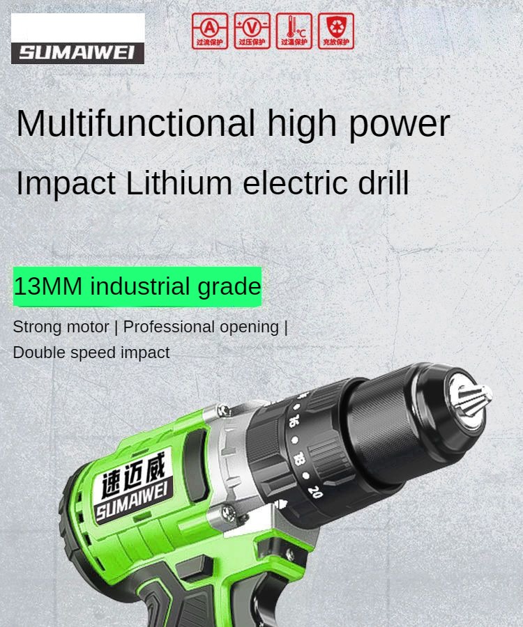 Title 10, 21V Brushless Impact Drill High Power Cordless ...