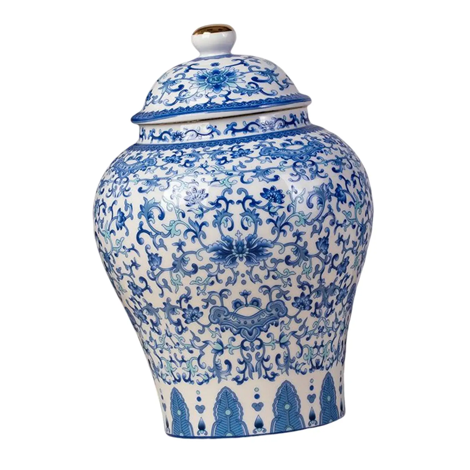 Antique Ceramic Ginger Jar Flower Vase for Kitchen Home Centerpiece Table Decoration