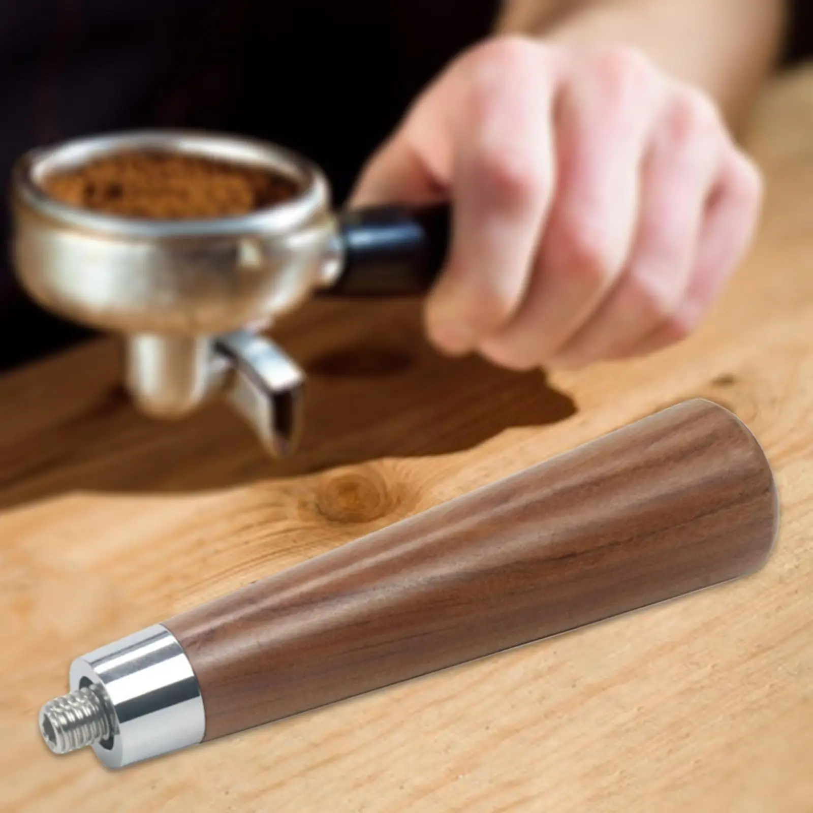 Professional Portafilter Handle Replacement Part Wooden for Coffee Machine