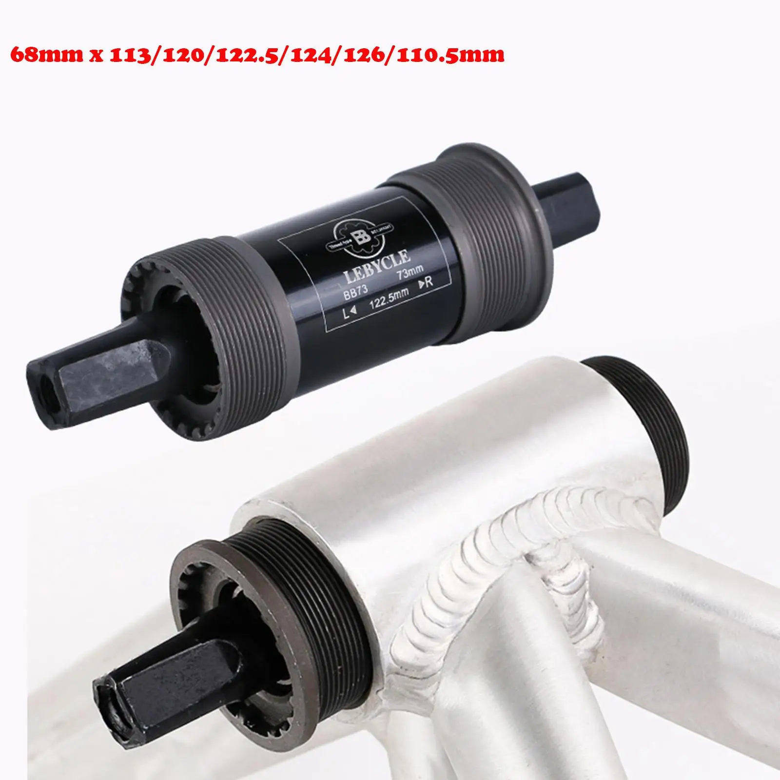  Bottom Bracket, 6 Size Square Hole Tapered Spindle Crank for 68mm Shell Cycling Accessory