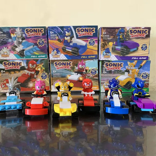 6 Pcs/set of Sonic Assembled Racing Blocks Compatible with Lego Block  Shadow Silver Tail Character Combination Toys for Children - AliExpress
