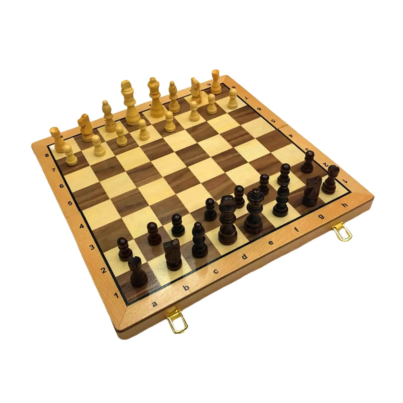 15 Inches Wooden Chess Set - Folding Board, Handmade Portable Travel Chess Board  with Game Pieces  Beginner Chess Set for Kids