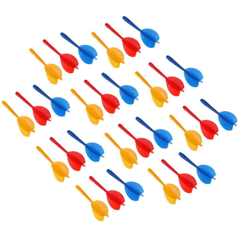 30 Pieces Multicolor Durable Plastic Darts Shaft Combo Set for Indor Games Birthday Gift Accessories